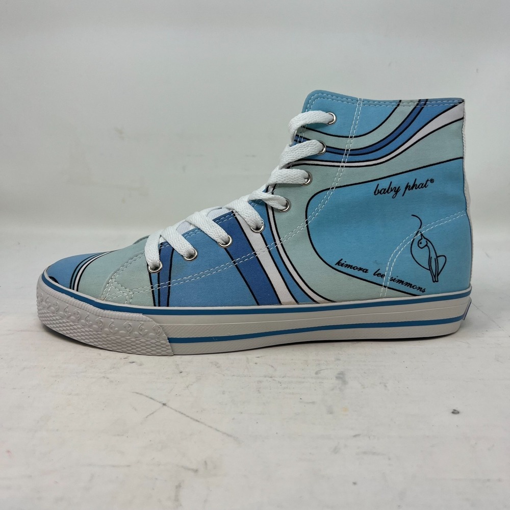 Baby Phat Women's High Top Sneakers Size 8.5 Blue/Royal Retro Street Y2K VTG NEW - Picture 5 of 16